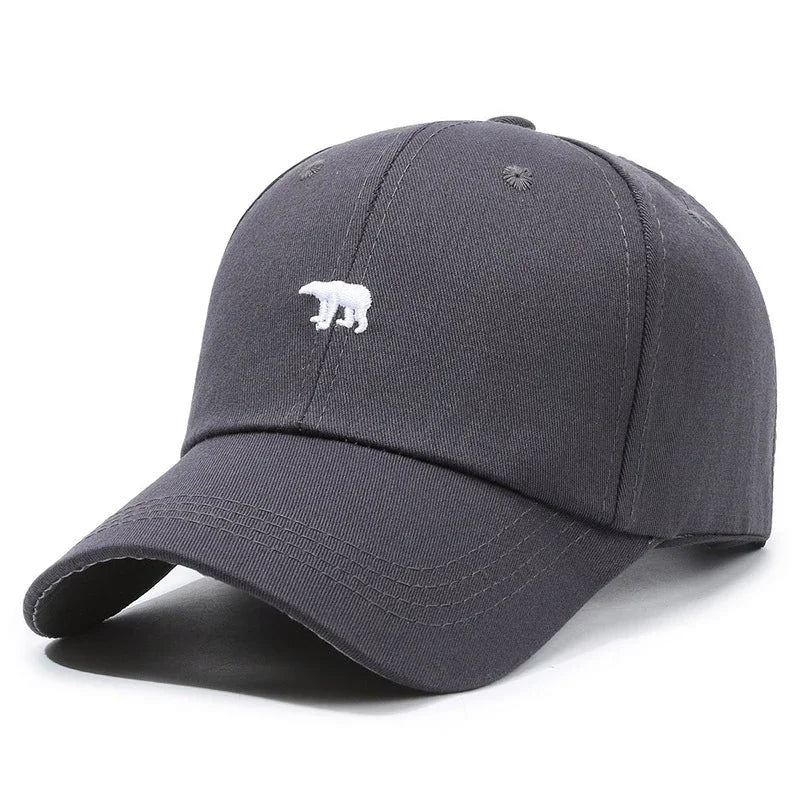 Piece Baseball Cap New Spring Summer Solid Sunhat Embroidered Polar Bear Men Women Cotton Mountaineering Hat