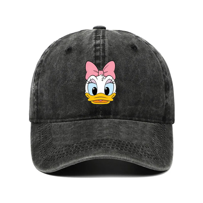 Unisex Vintage Washed Mickey Minnie Print Baseball Cap for Men Women