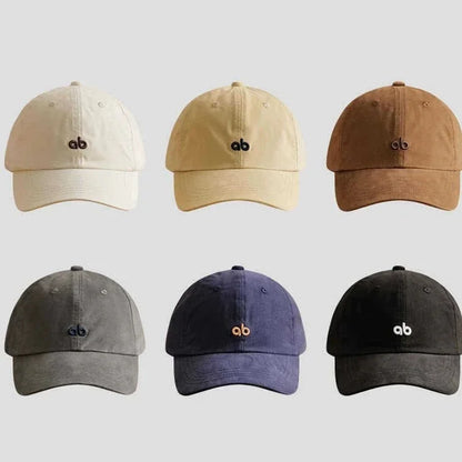 Unisex Brushed Thick Letter Ab Embroidered Fashionable Baseball Cap
