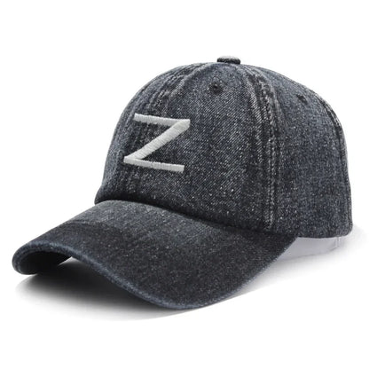 Z Embroidery Denim Baseball Caps For Men And Women