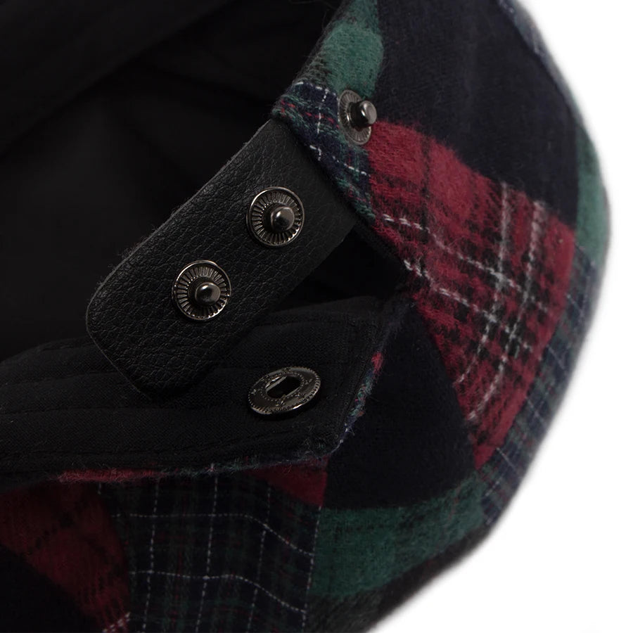 New Y2k Patchwork Big Plaid Beret Casual Men Women's