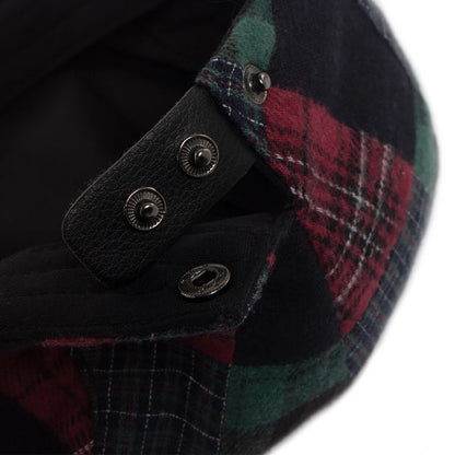 New Y2k Patchwork Big Plaid Beret Casual Men Women's