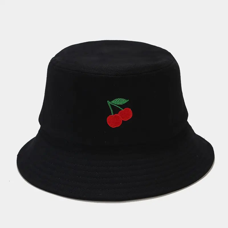 2024 Panama Bucket Hat Fruit Strawberry Embroidered Fishing Cap