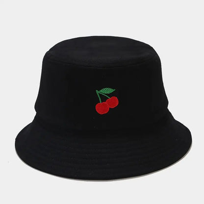 2024 Panama Bucket Hat Fruit Strawberry Embroidered Fishing Cap