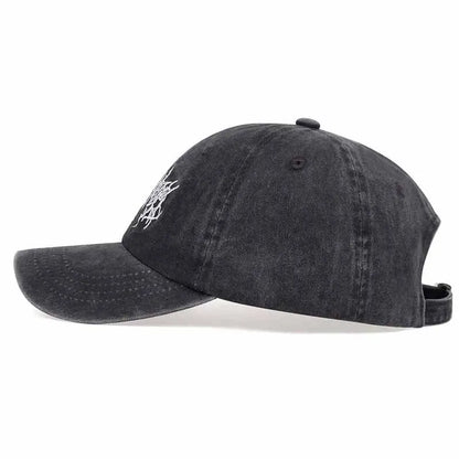 Vintage Washed Punk Hip Hop Baseball Cap Embroidered Dad Hat Vintage Classic Style