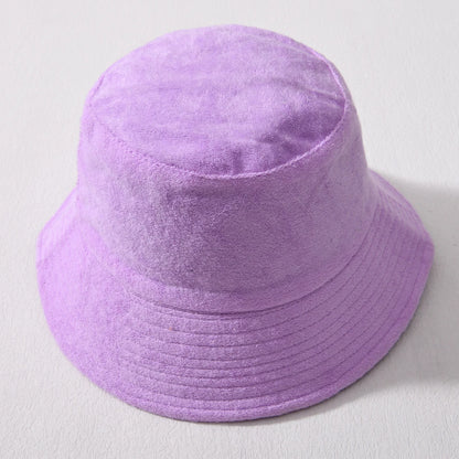 Simple Terry Cloth Towel Bucket Hat Spring Autumn