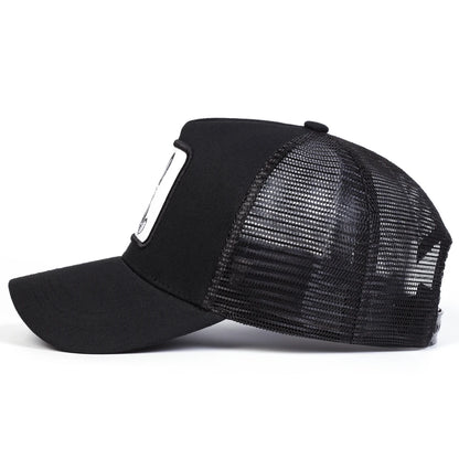 Unisex Cartoon Rabbit Embroidery Baseball Net Caps Spring and Summer