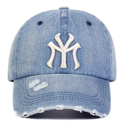 New Unisex Letter Embroidery Hole Denim Baseball Caps
