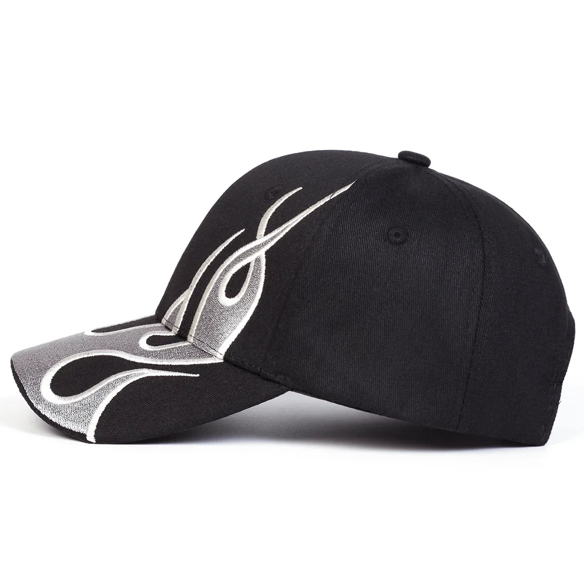 Unisex Flame Embroidery Baseball Caps Outdoor