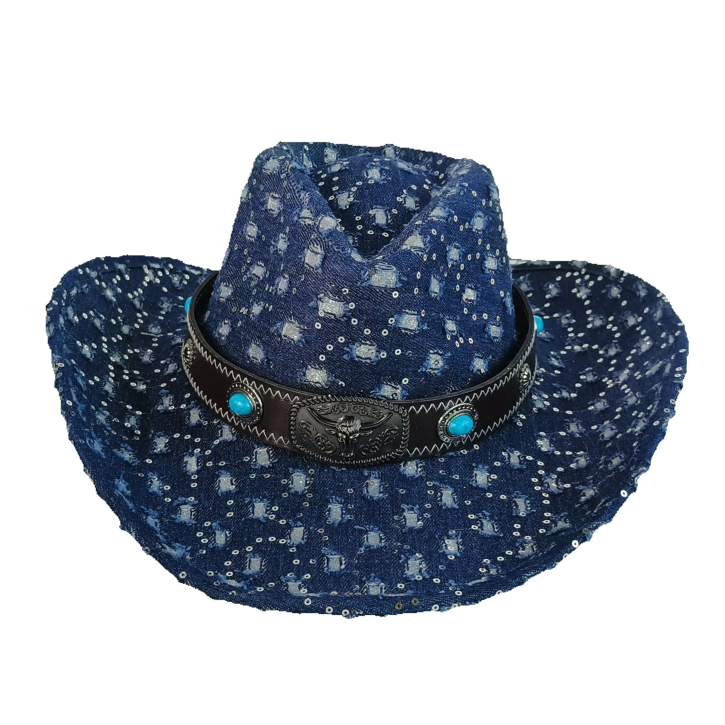 Vintage Tassel Denim Cowboy Hat For Men Women