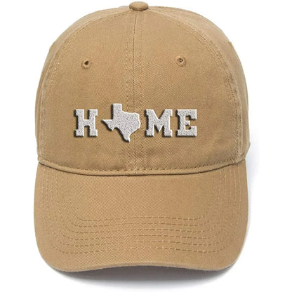 Lyprerazy Texas Home State Washed Cotton Men Women Unisex Hip Hop Cool Flock Printing Baseball Cap