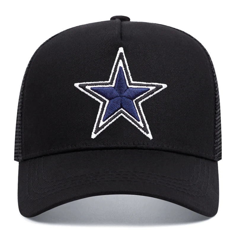 Simple Symbol Five-Pointed Star Embroidery Outdoors  Baseball Cap Summer