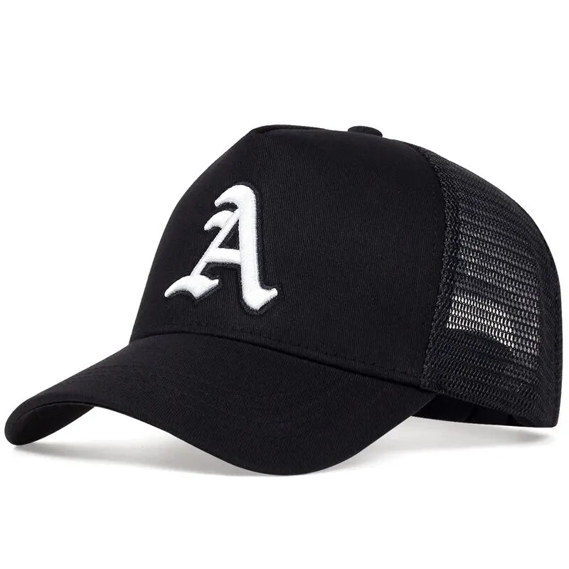 Unisex Gothic Letter A Embroidery Embroidery Baseball Net Caps