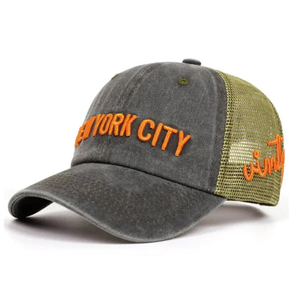 Fashion Baseball Hat New York City Embroidered Breathable Mesh Hat Street Hip Hop