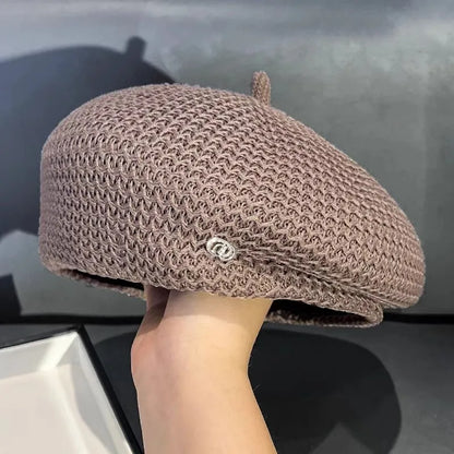 New Summer Beret Caps For Women Solid Breathable Outdoor