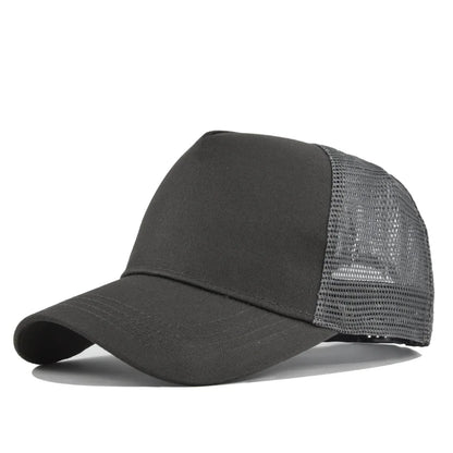 Customized Logo Hard Top 5 Panels Mesh Baseball Cap For Men Women