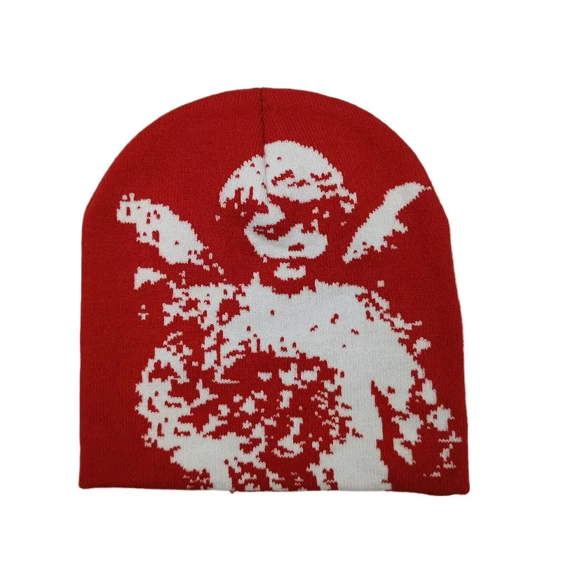 Fashionable Angel Jacquard Knit Beanie Warm Winter Hat
