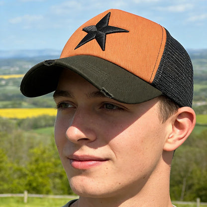 Streetwear 3D Star Embroidery Mesh Baseball Cap Summer