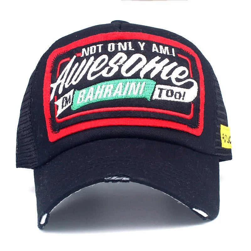 Spring And Summer Mesh Embroidery Letter Awesome Baseball Cap Women's