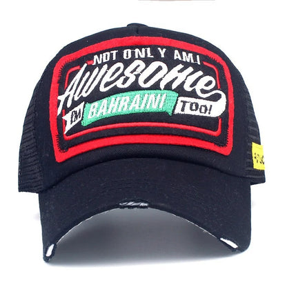 Spring And Summer Mesh Embroidery Letter Awesome Baseball Cap Women's