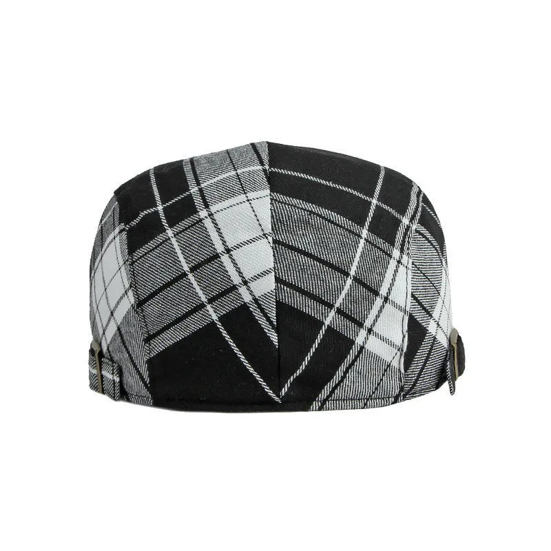 2022 Four Seasons Polyester Plaid Newsboy Caps