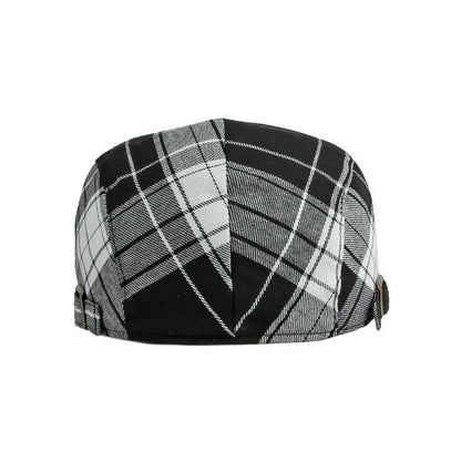 2022 Four Seasons Polyester Plaid Newsboy Caps