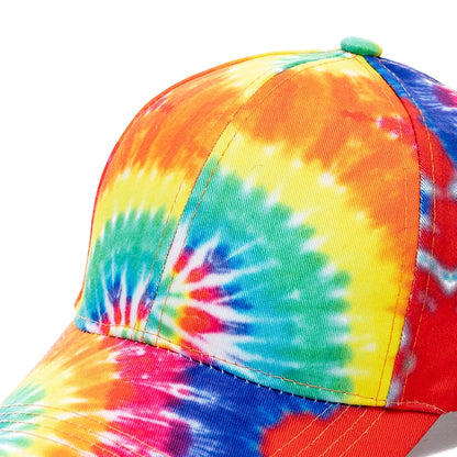 Outdoor Casual Tie Dye Caps For Women Rainbow Colorful Baseball Cap