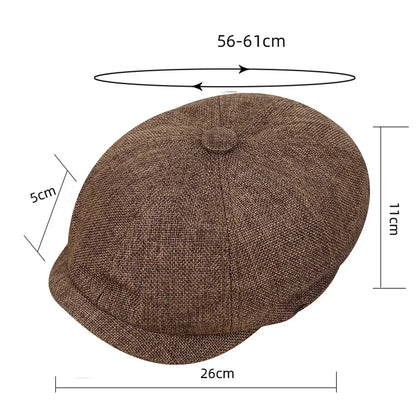 Vintage Retro Tweed Peaky Blinders Beret Hat Flat Peaked Cap Street Hats