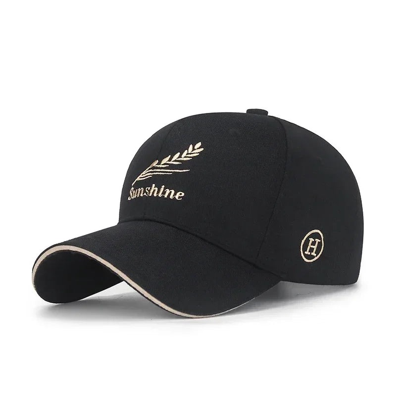 Feather Wheat Ear Embroidery Cotton Baseball Cap New Outdoor Casual Sport Sun Caps