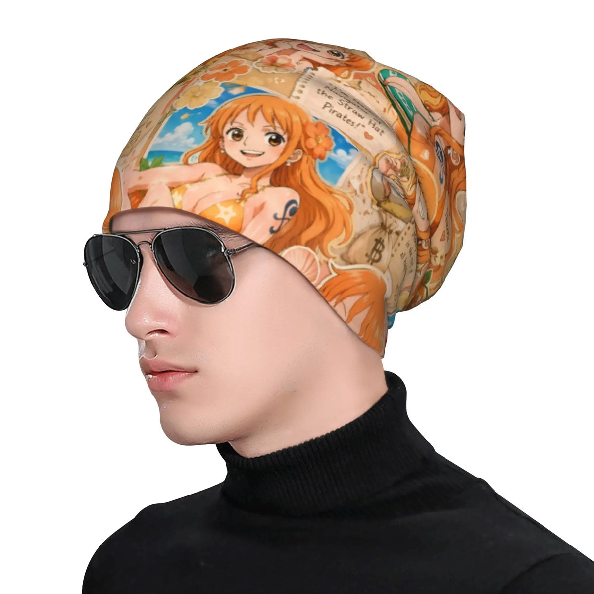 Nami Anime Comic Bonnet Hats  Hip Hop Knit Hat For Women Men