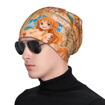 Nami Anime Comic Bonnet Hats  Hip Hop Knit Hat For Women Men