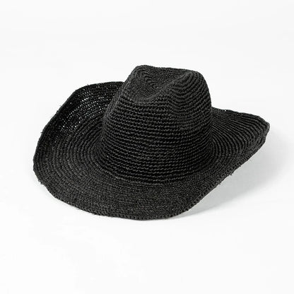 Ins Blogger Vacation 100%Raffia Cowboy Sun Hats