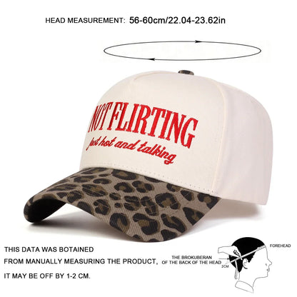 Unisex Not Flirting Letter Embroidery Baseball Caps Spring Autumn
