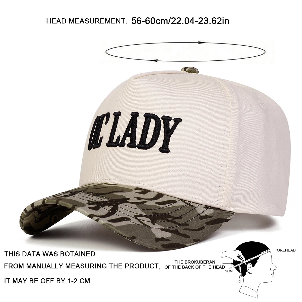 Unisex OL' LADY Embroidery Baseball Caps Spring Autumn