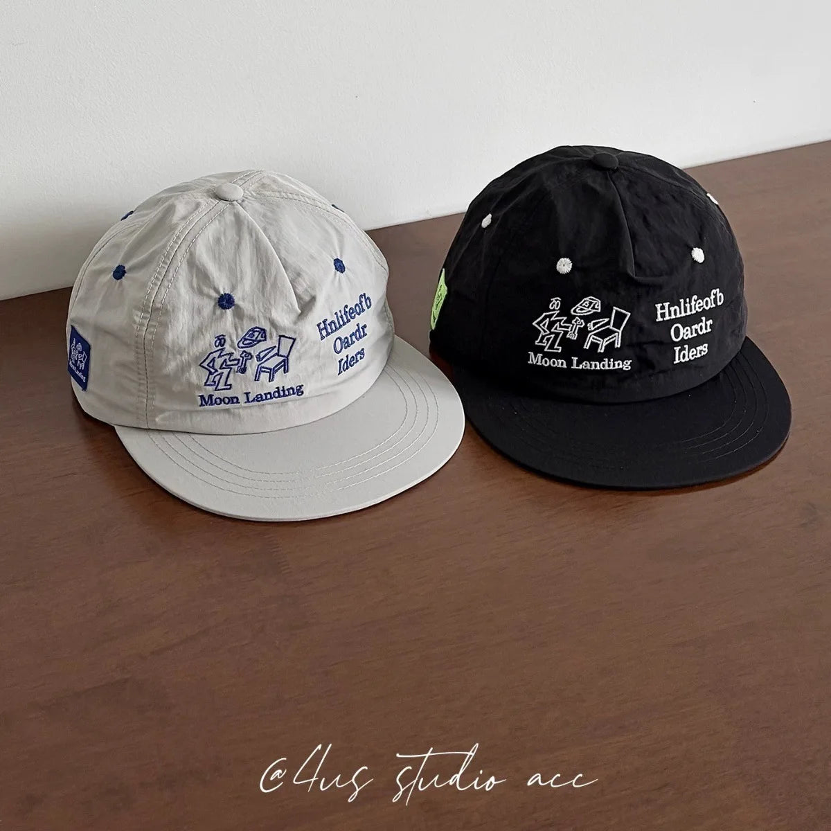 Korean Fashion Letter Embroidery Flat Brim Drying Hat for Men and Women Summer