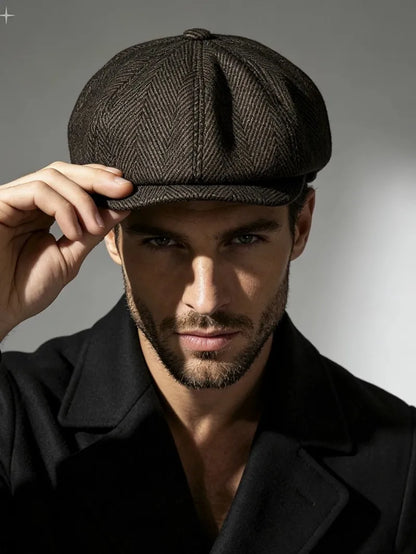Vintage British Beret Flat Cap Retro Painter Driving Hat