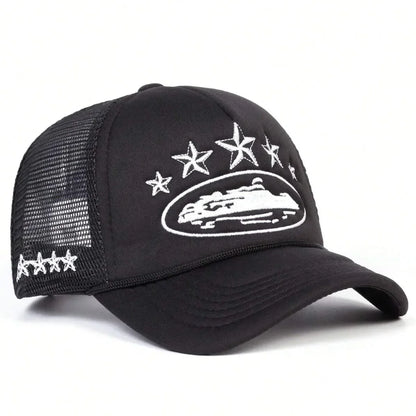 Unisex Men Women Cap Pentagram Embroidery Baseball Net Caps