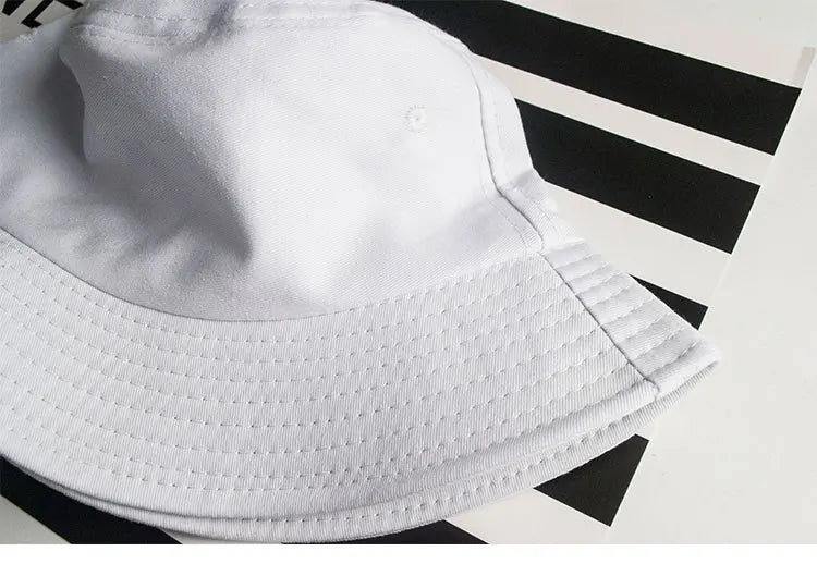 Solid Color Fisherman Hat Korean Trendy Hip Hop Bucket Hat Summer Flat Top Sun Cap Casual Outdoor