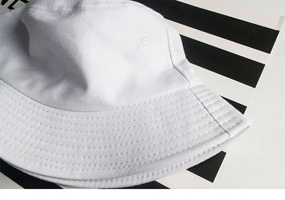 Solid Color Fisherman Hat Korean Trendy Hip Hop Bucket Hat Summer Flat Top Sun Cap Casual Outdoor