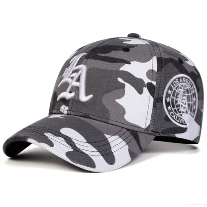 Unisex Gothic LA Embroidery Camouflage Baseball Caps