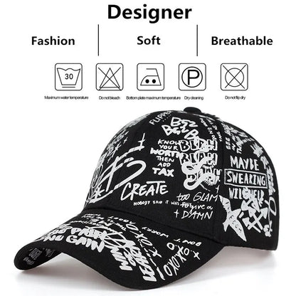 Unisex Letter Geometry Printing Snapback Baseball Caps Spring and Autumn
