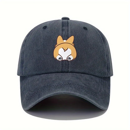 Cute Dog Printed Baseball Cap, Suitable for Hlidays