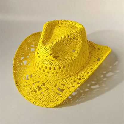 Vintage Summer Beach Bohemian Straw Hat Shell Women Men