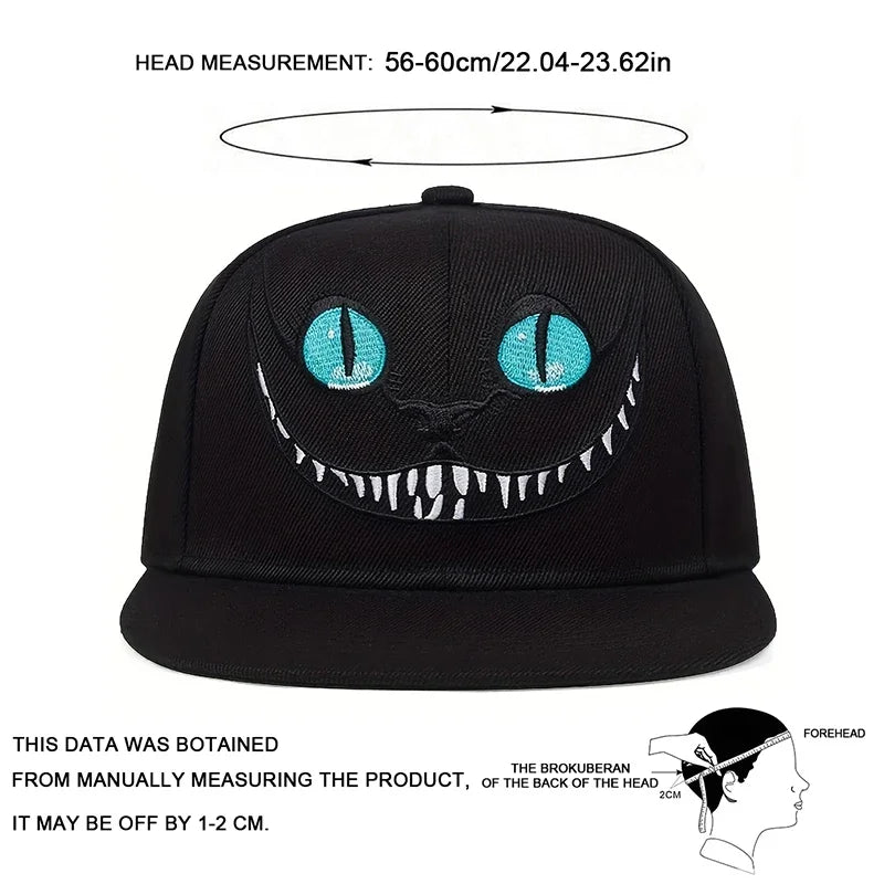 Unisex Cartoon Cat Embroidery Hip-Hop Hats
