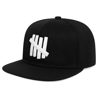 New Five Bar Embroidered Simple Classic Flat Edge Hat Street Hip Hop Hat Outdoor Sunshade Hat Baseball Hat