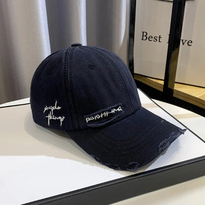 Celebrity Fashion Embroidery Hole Sunscreen Baseball Cap Women