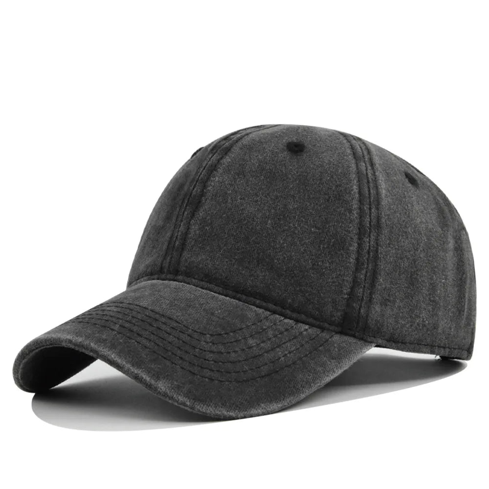Retro Washed Cotton Baseball Cap Men Women