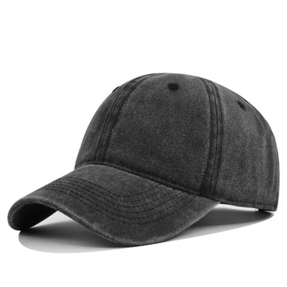Retro Washed Cotton Baseball Cap Men Women