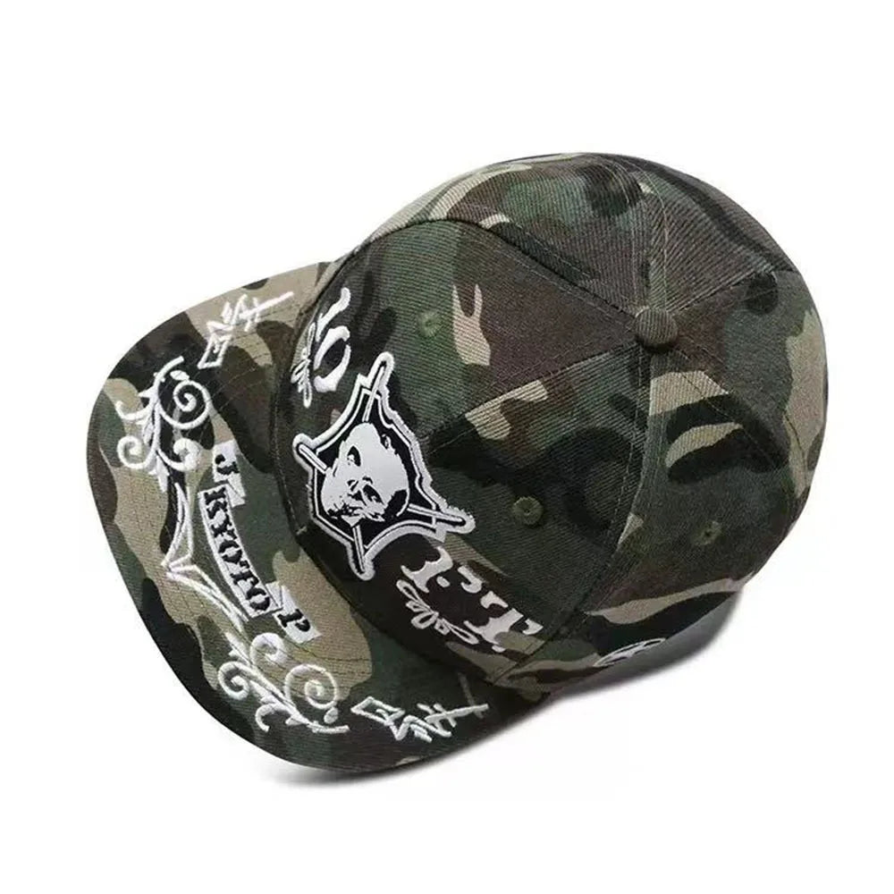 2026 Camouflage Skull Embroidery Snapback Hat