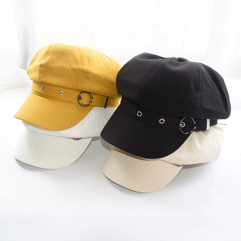 Women's Beret Hat Cotton Duck Tongue Caps Spring Autumn